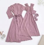Ensemble 2 Pièces Coton & Dentelle Rose Nude & 2 Accessoires