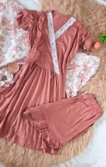 Parure Coton Viscose Rose & Imprimé Fleurie 5 pièces & 2 Accessoires – Image 3