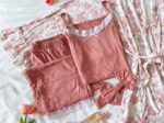 Parure Coton Viscose Rose & Imprimé Fleurie 5 pièces & 2 Accessoires – Image 2