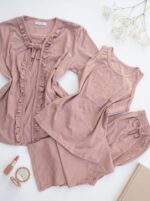 Pyjama 3 Pièces Coton Rose – Image 2