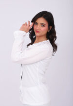 Pyjama Chemise Manches Longues Coton Blanc & Dentelle Blanche – Image 5