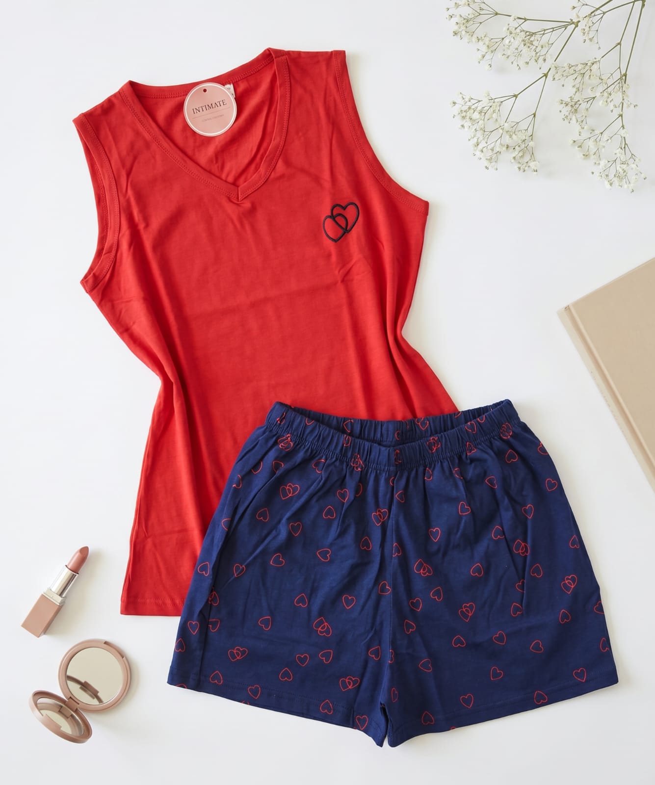 IMG-20260502-WA0034 Pyjama Short Coton Rouge & Bleu – Image 1