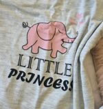 Pyjama Chemise Pantalon Demi Manches Coton Gris "Little Princess" – Image 2