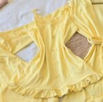 Parure 4 Pièces & 2 Accessoires Coton Interlock en Jaune Poussin – Image 2