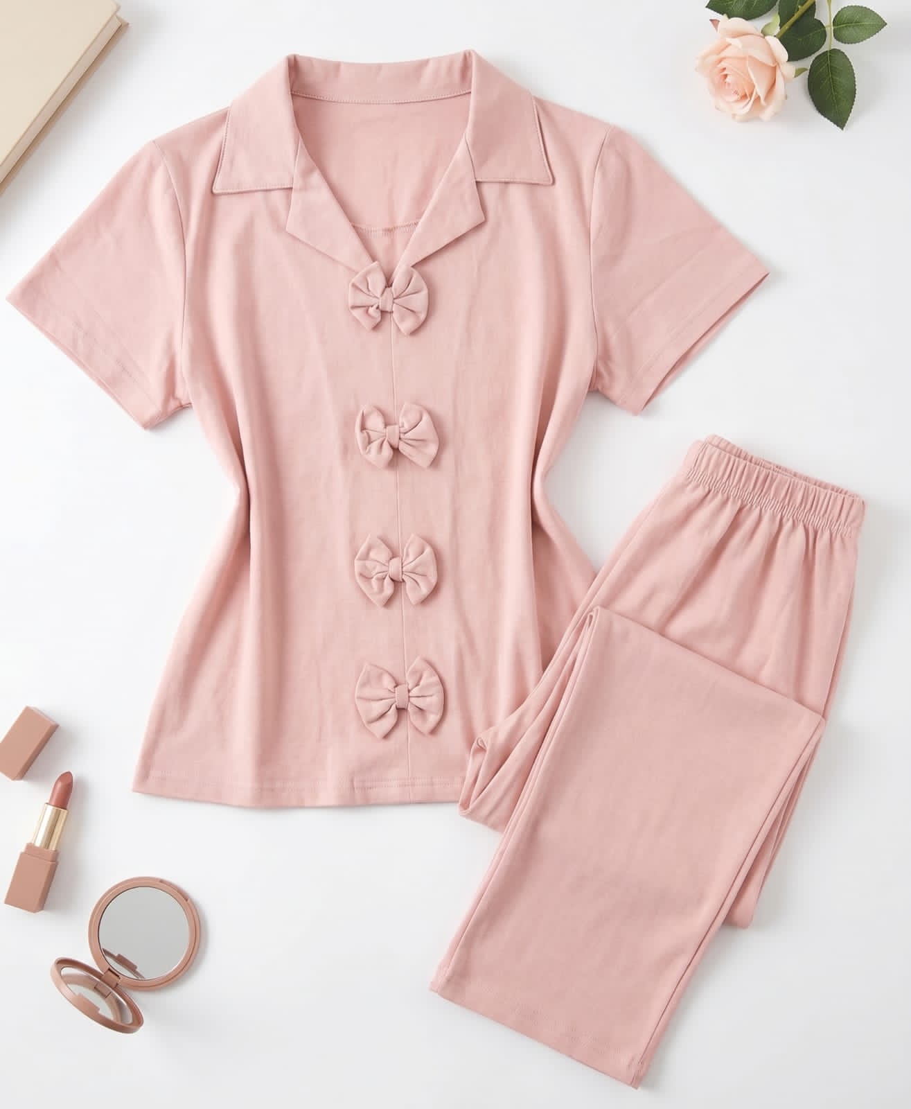 IMG-20260514-WA0028 Pyjama Pantalon Coton Rose – Image 1