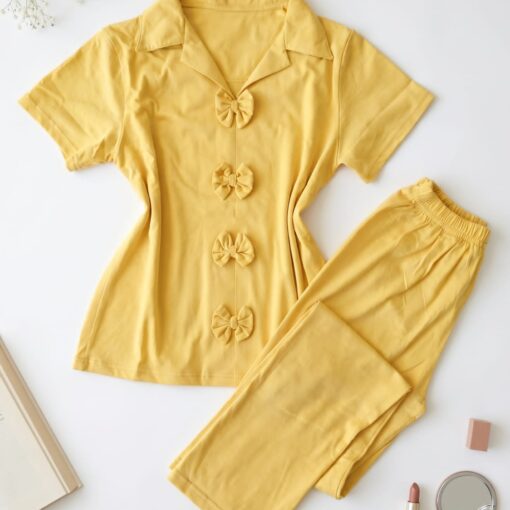 Pyjama Pantalon Coton Jaune