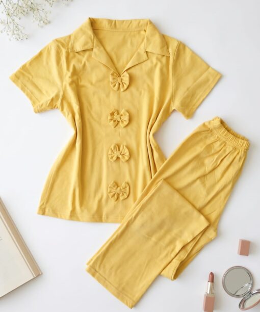 Pyjama Pantalon Coton Jaune