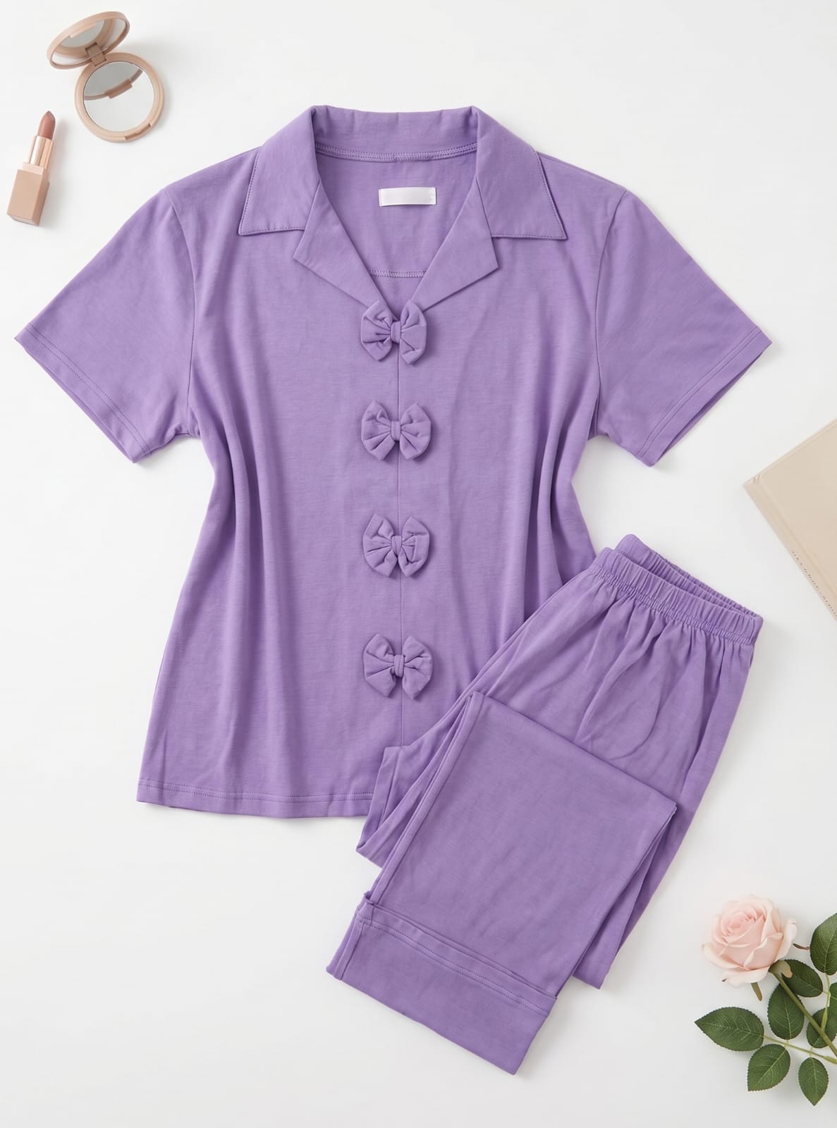 IMG-20260514-WA0031 Pyjama Pantalon Coton Violet – Image 1