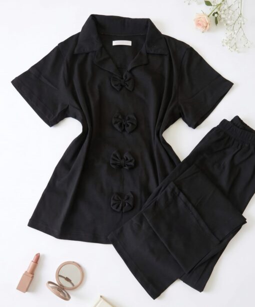 Pyjama Pantalon Coton Noir