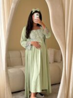 Ensemble 2 Pièces Coton Interlock & Dentelle Vert & 2 Accessoires – Image 3