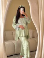 Pyjama 3 Pièces & 2 Accessoires Coton Interlock Vert – Image 4