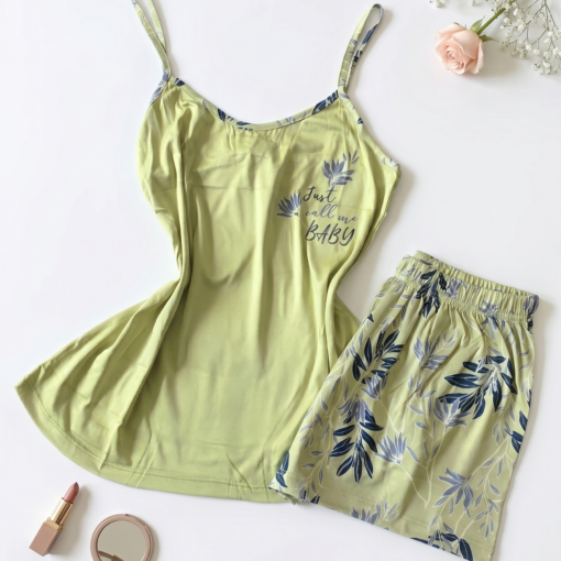Pyjama Short  bambo vert