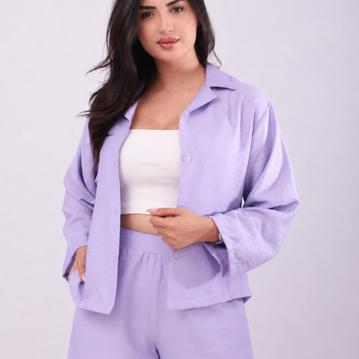 Ensemble Chemise Oversize & Short Lavande