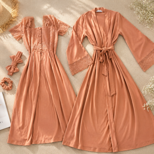 Sortie Clinique Terracotta – 2 Pièces + 2 Accessoires en Coton Interlock