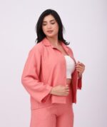 Ensemble Chemise & Short Corail en Viscose – Image 2