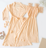 Ensemble 2 Pièces Coton Interlock & Dentelle saumon & 2 Accessoires – Image 3