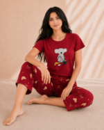 Pyjama Pantacourt Koala Rouge 100% Coton