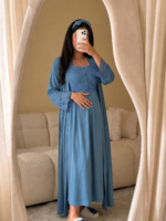Ensemble 2 pièces et 2 accessoires en coton interlock et dentelle – Robe & robe de chambre