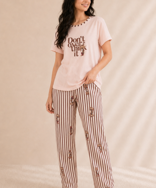 Pyjama Teddy Stripes 100% Coton