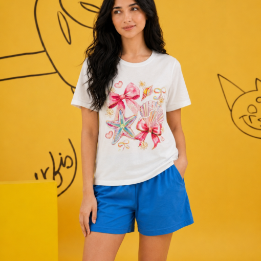Pyjama short Éclat Marin en coton