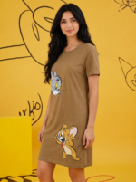 Robe de nuit en coton Tom & Jerry – Marron – Image 2
