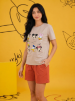 Pyjama Short Femme Cartoon Terracotta – Image 2