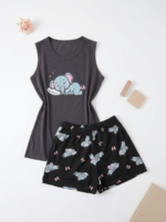 Pyjama Short Éléphant Bleu – 100% Coton – Image 2