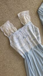 Ensemble Sortie Clinique 3 Pièces bleu ciel en Coton Interlock + 2 Accessoires – Image 2