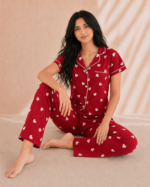 Pyjama Cœur Rouge – 100 % Coton