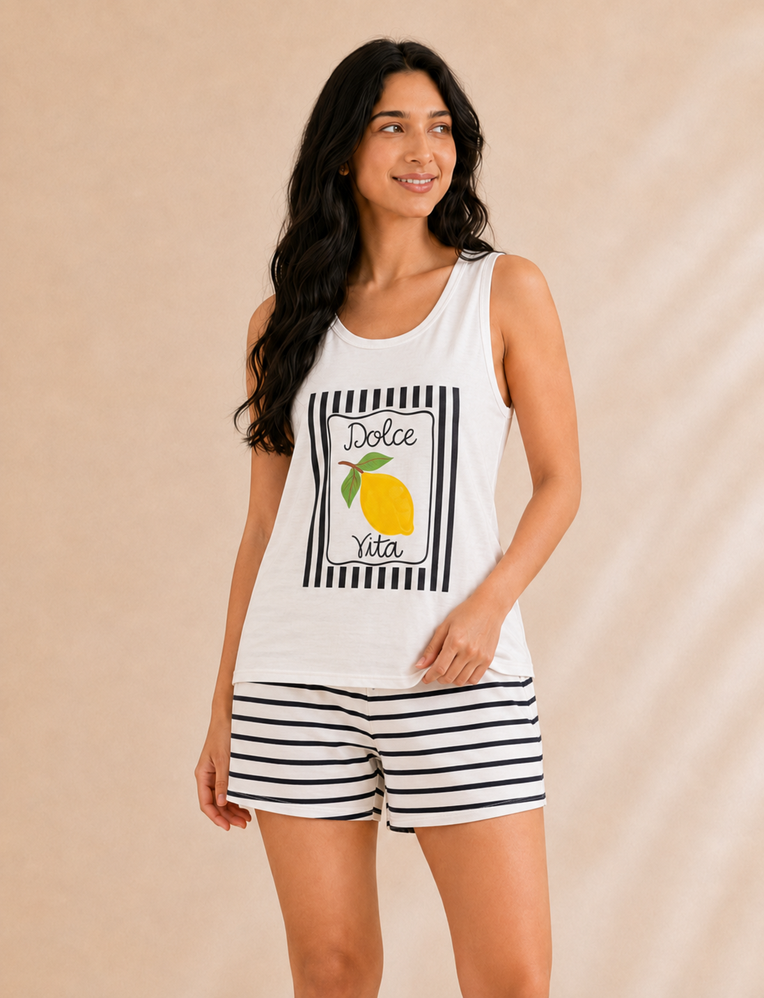ChatGPT Image 4 août 2026, 13_26_07 Pyjama Dolce Vita Citron – 100% Coton – Image 1