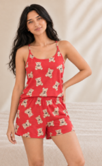 Pyjama Teddy Rouge en Coton